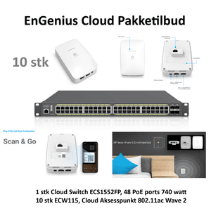 Bilde av Pakketilbud: 1 stk ECS1552FP switch + 10 stk ...